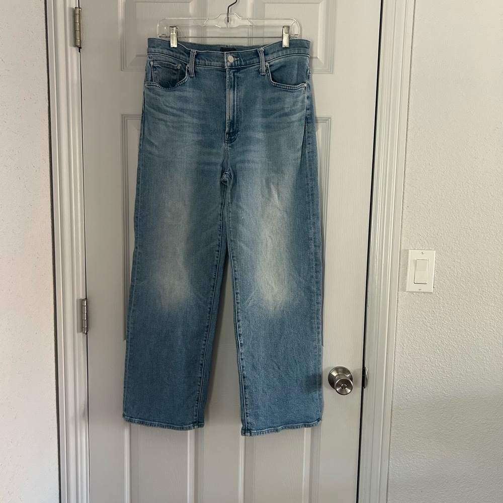 MOTHER High-Rise Wide Leg Jeans in Light Blue Denim (Mediterranean Muse) - Picture 2 of 13